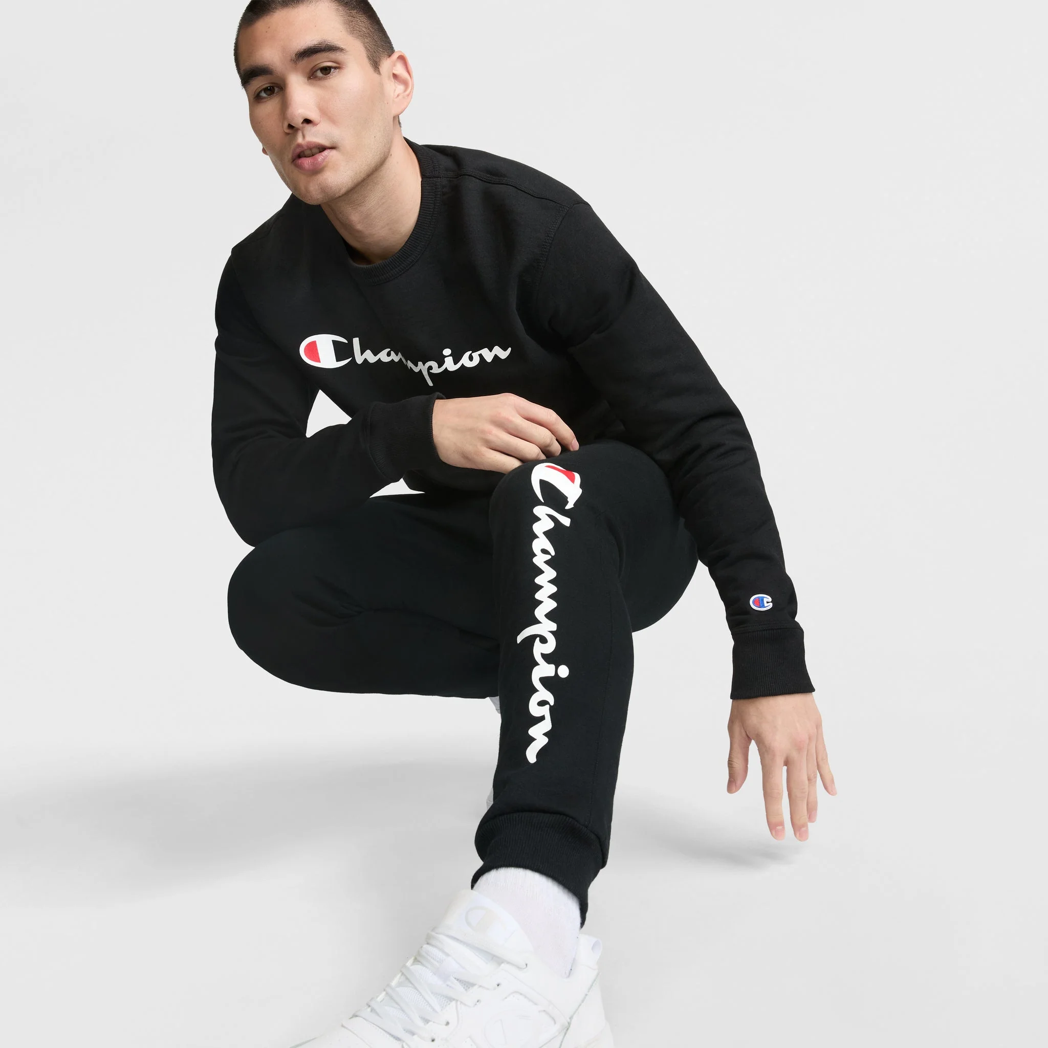 Powerblend Crewneck Sweatshirt, Script Logo - Image 4