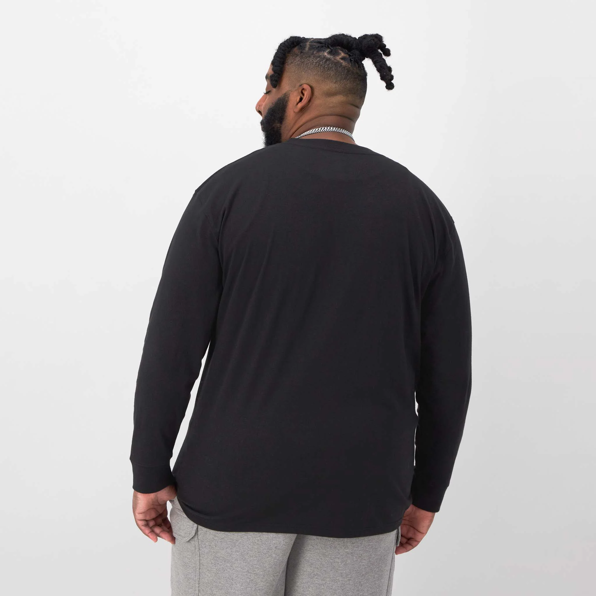 Classic Long Sleeve T-Shirt, Embroidered C Logo - Big & Tall - Image 3