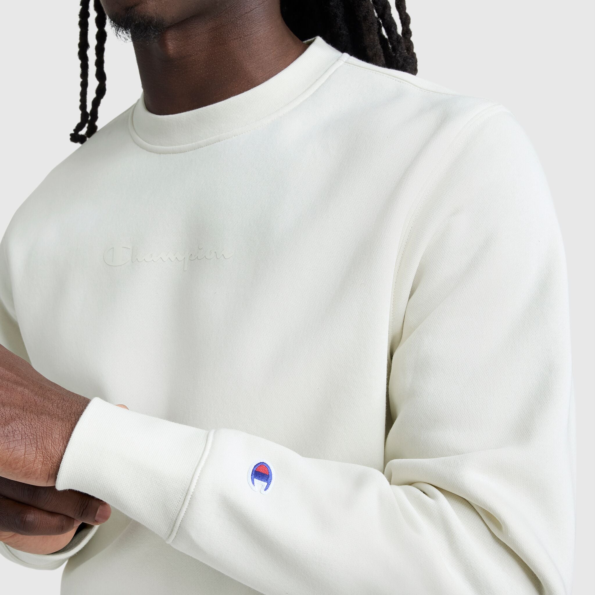 Powerblend Crewneck Sweatshirt, Tonal Script Logo - Image 3